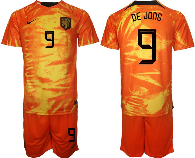 Men 2022 World Cup National Team Netherlands home orange #9 Soccer Jerseys